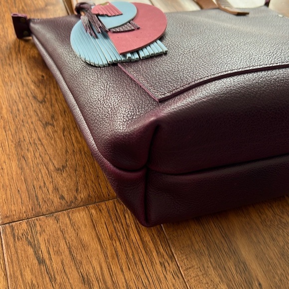 Portland Leather Purple Leather Tote Bag - Picture 4 of 11